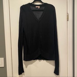 Fresh Produce Knit V-Neck Sweater in Black